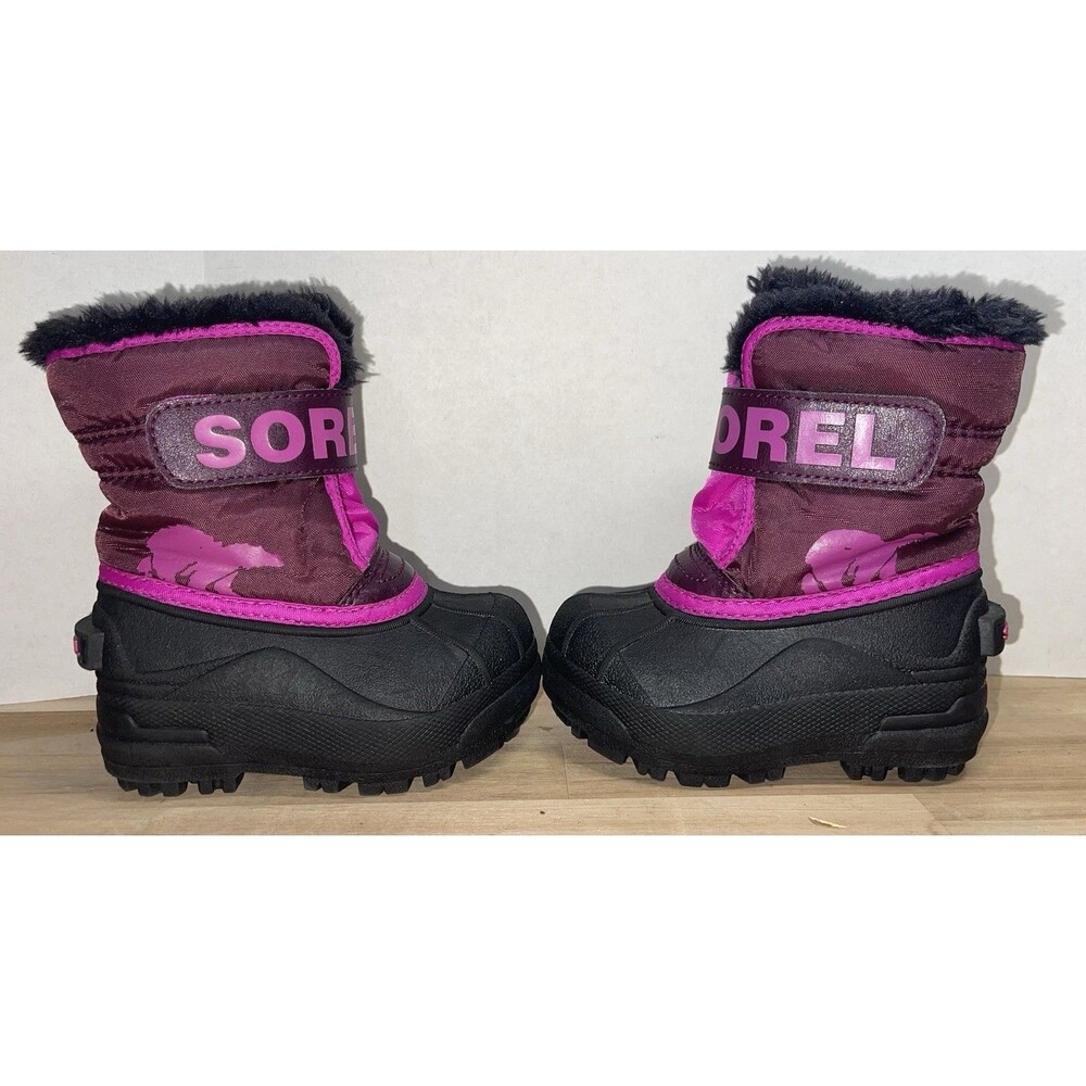 SOREL Snow Commander Toddler Boot NV1960-562 Orchid Pink Flare Size 6 - Picture 2 of 11